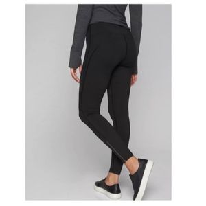 Unique black Athleta leggings with zip